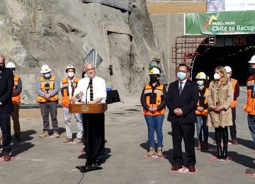 presidente piñera inaugura tunel el melon