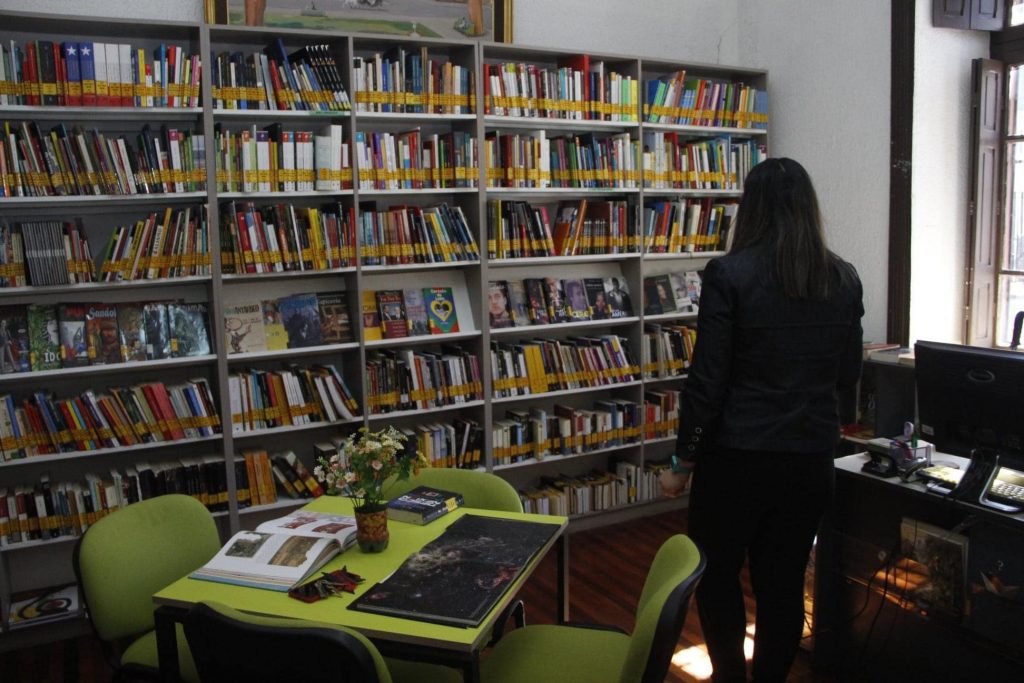 biblioteca melvin jones de Quillota estantería mamá lee