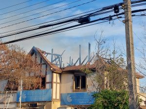 daños por incendio estructural en casa de calle Lorca de Quillota