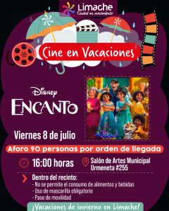 imagen promocional de cine en vacaciones en Limache. Película Encanto.