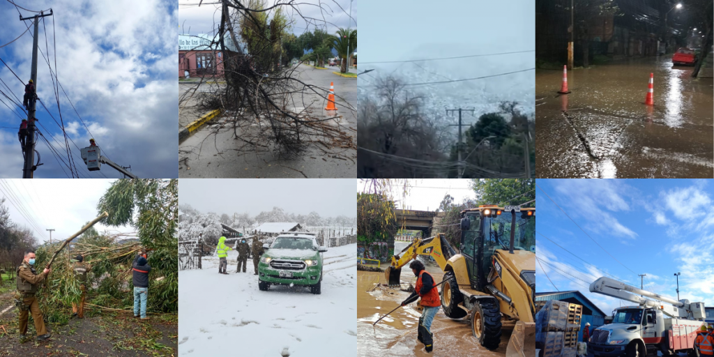emergencias producidas por la lluvia, viento y nieve en la región de valparaíso jueves 14 de julio