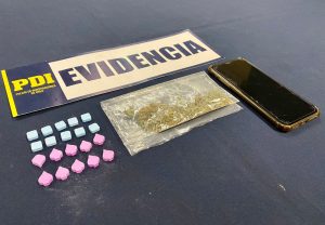 éxtasis y marihuana decomisada por la PDI La Ligua en Papudo