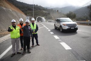 Ministro de Obras Públicas, Juan Carlos García, asiste a la habilitación del tránsito por túneles El Melón 1 y 2