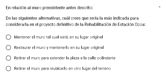  encuesta online a vecinos de Hijuelas por remodelación de Estación Ocoa 