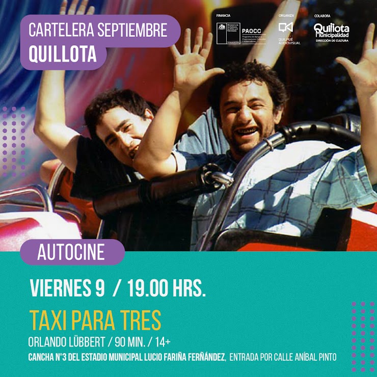 Autocine en Quillota el próximo viernes 9 de septiembre a las 19 horas