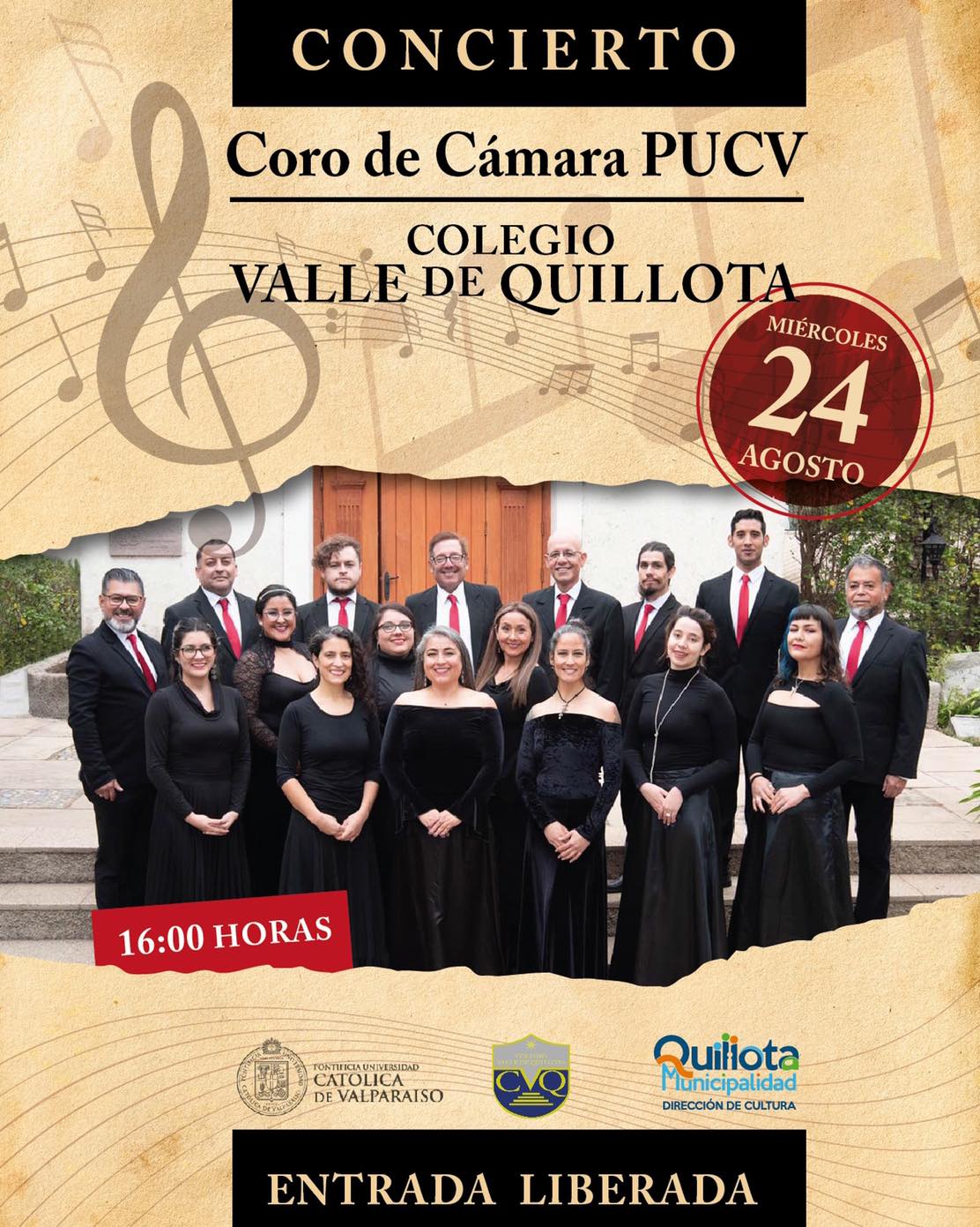 Coro de Cámara PUCV se presentará el miércoles 24 de agosto en Quillota