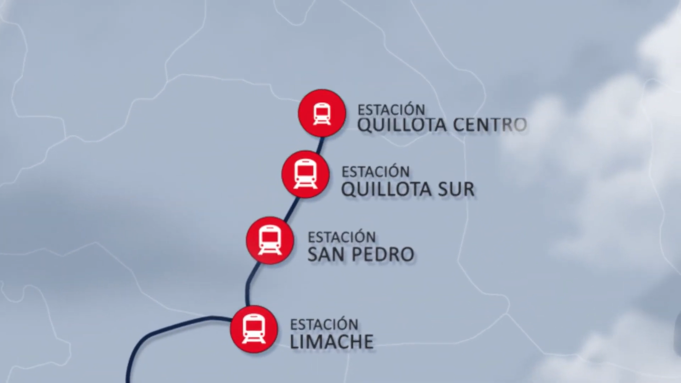 Estación san pedro en el proyecto de extensión del metro hacia Quillota, La Cruz y La Calera