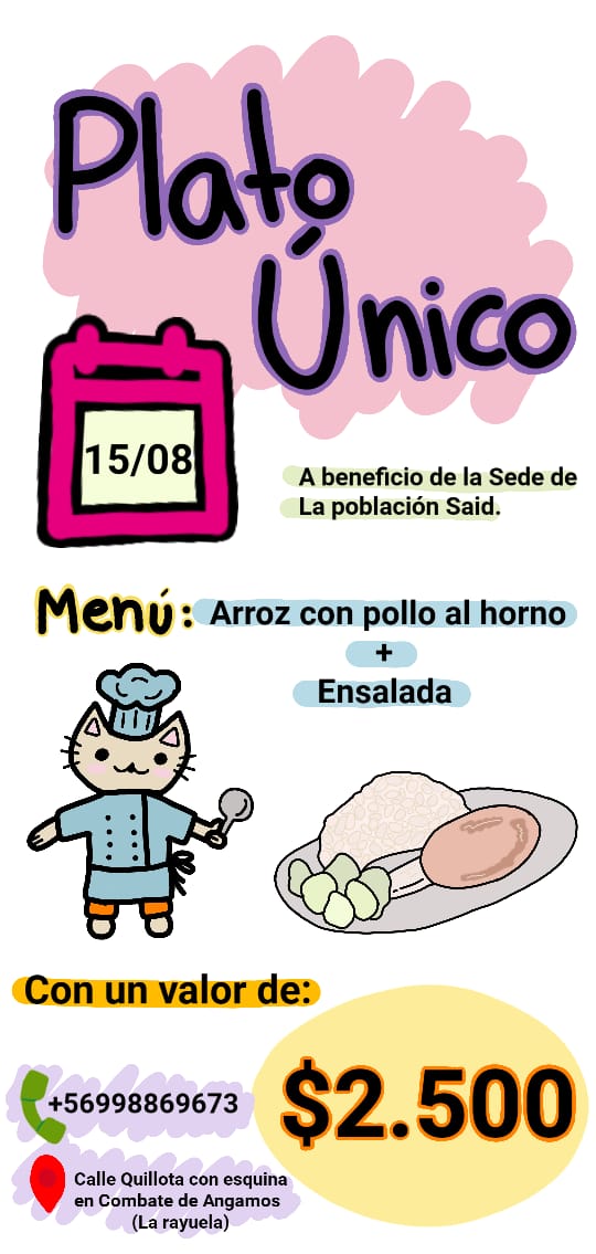 Plato único en apoyo a vecinos por incendio de su sede en la población Said de Quillota