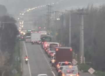 Taco entre Quillota y Limache el día 11 de agosto de 2022