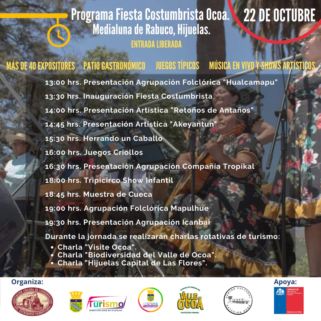 Fiesta Costumbrista en Ocoa el 22 de octubre