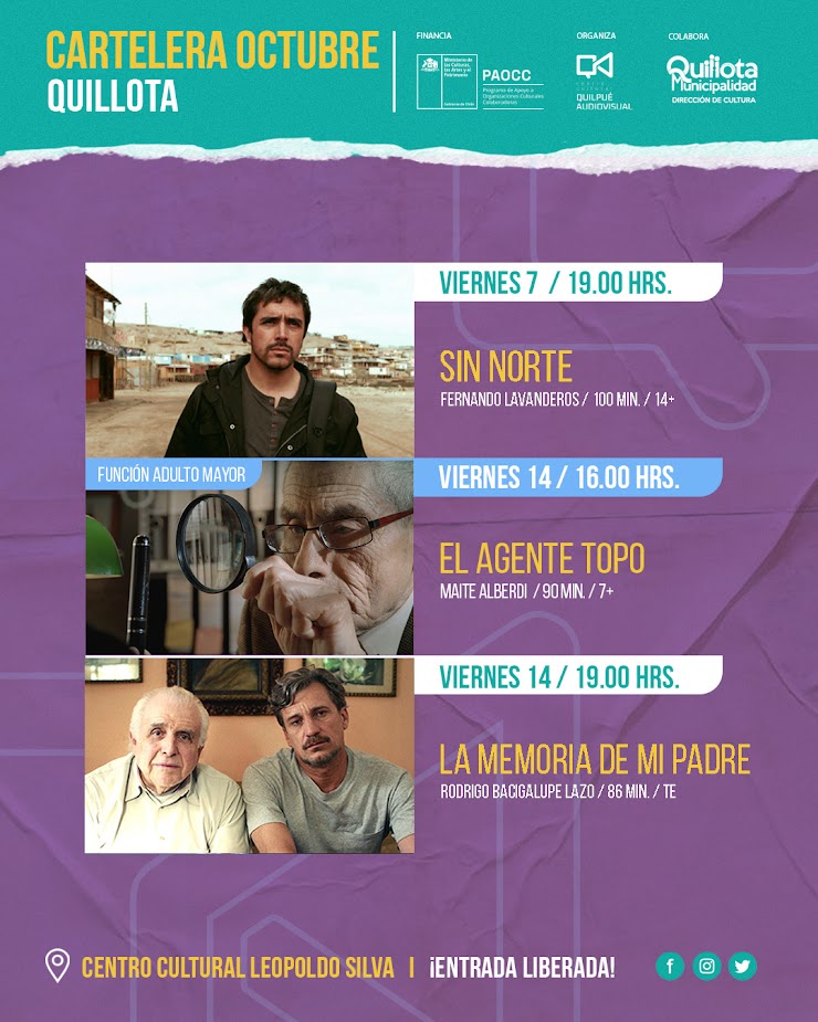 Las películas chilenas que exhibirá gratis el Centro Cultural de Quillota en octubre