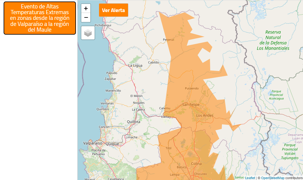 Altas temperaturas extremas en la región de Valparaíso