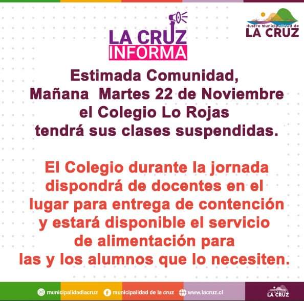 Colegio Lo Rojas suspende las clases