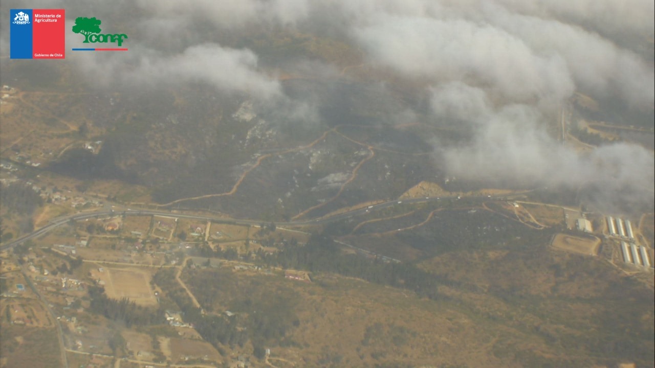 Incendio forestal en la Hacienda Las Palmas de Quilpué 22 de noviembre de 2022