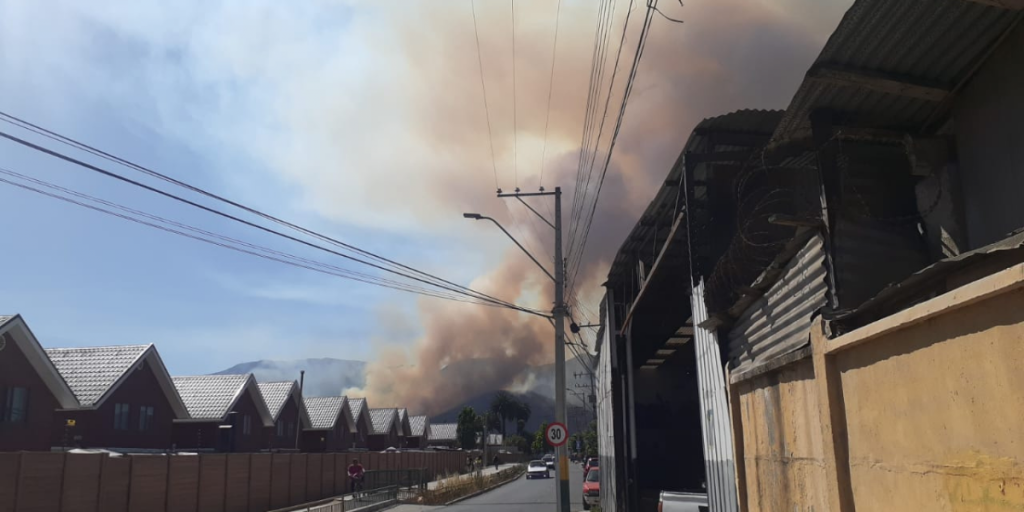 Incendio forestal en Lo Rojas en La Cruz, del día 21 de noviembre de 2022.