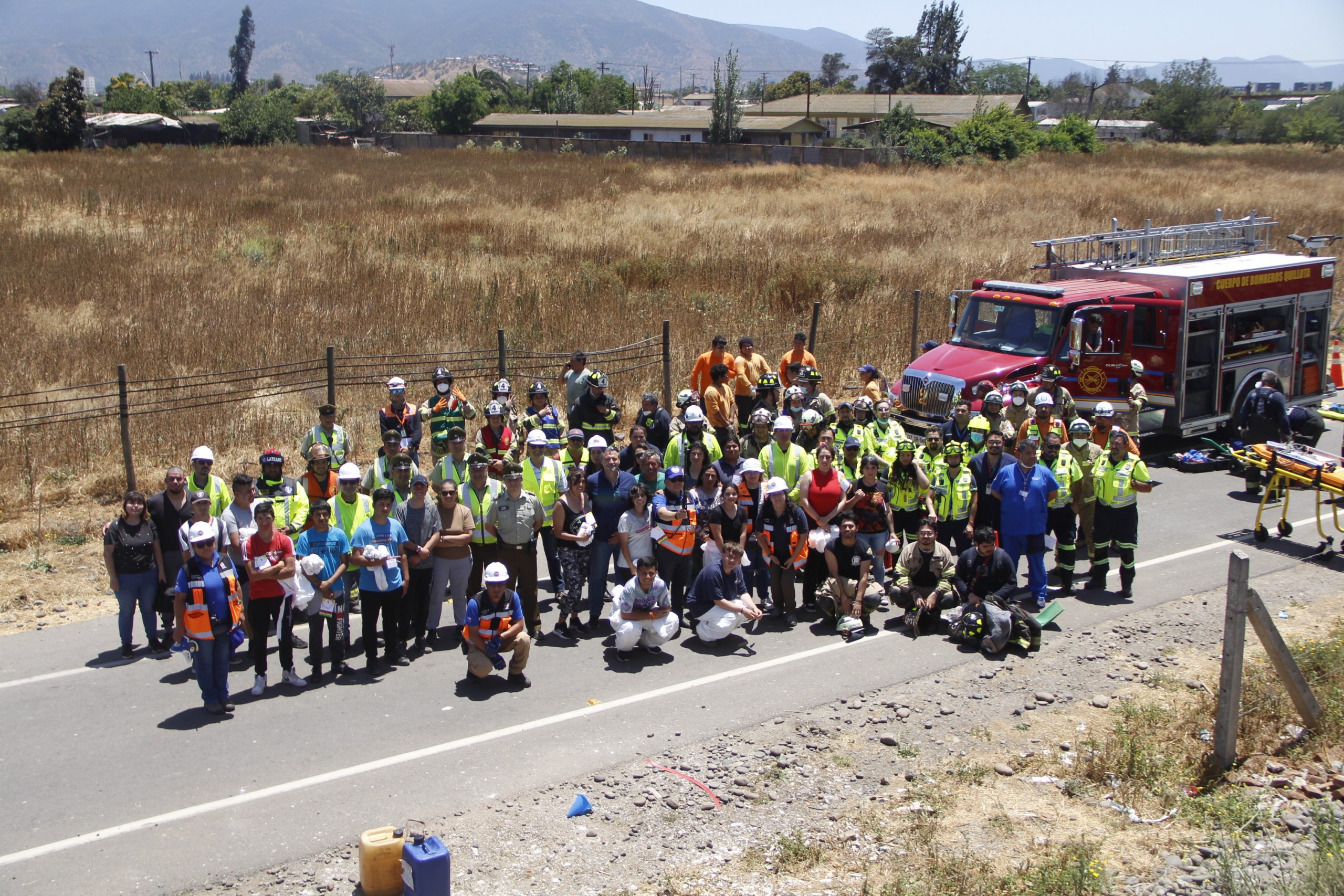 Quillota Comité Operativo de Emergencia participó en simulacro de accidente grave