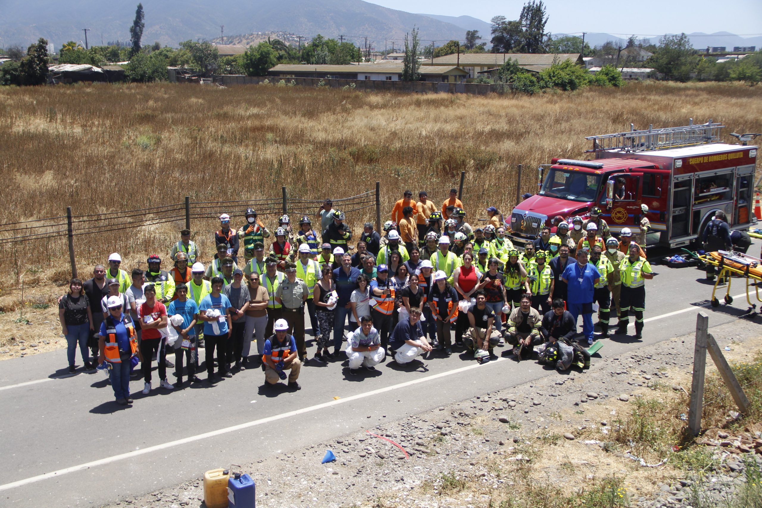 Quillota Comité Operativo de Emergencia participó en simulacro de accidente grave