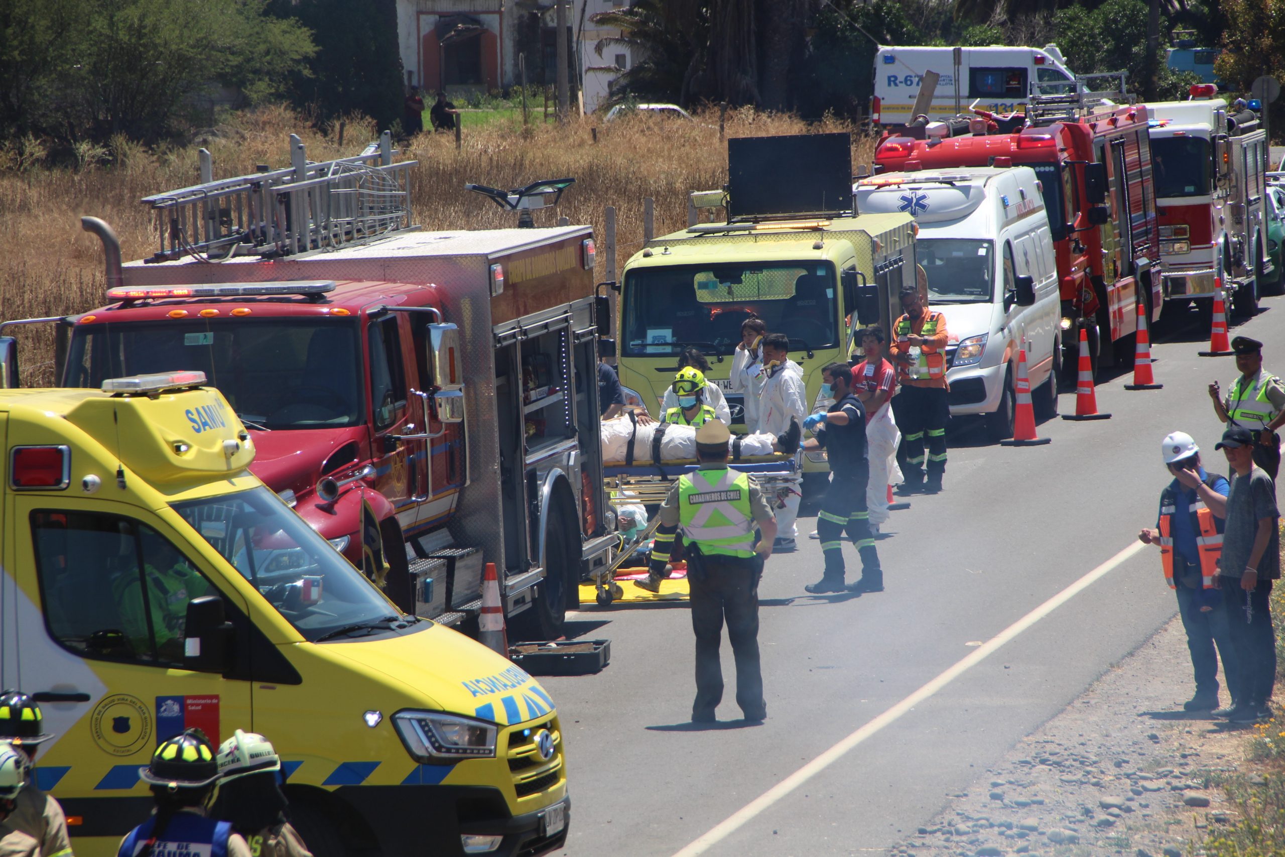 Quillota Comité Operativo de Emergencia participó en simulacro de accidente grave