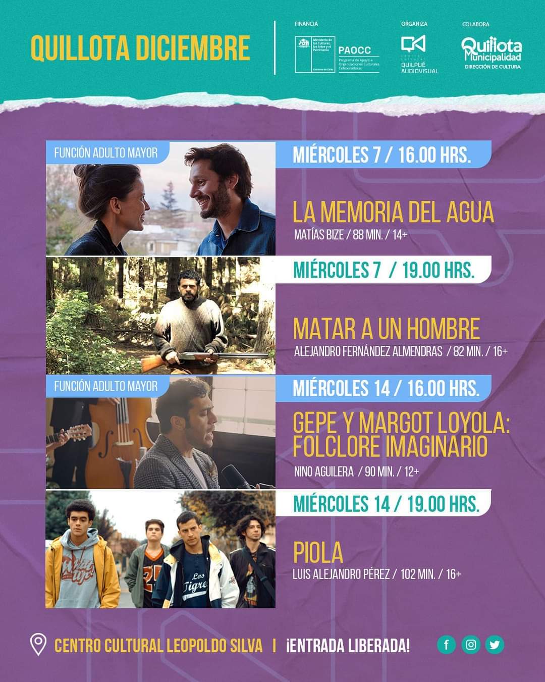 Así es la cartelera gratuita de películas autocine y salas de Quillota