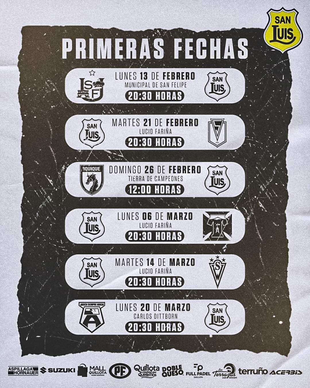 Fixture Primera B San Luis de Quillota fechas y programación