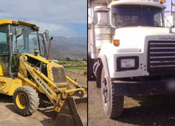 Robaron retroexcavadora, camión y equipos en Catapilco