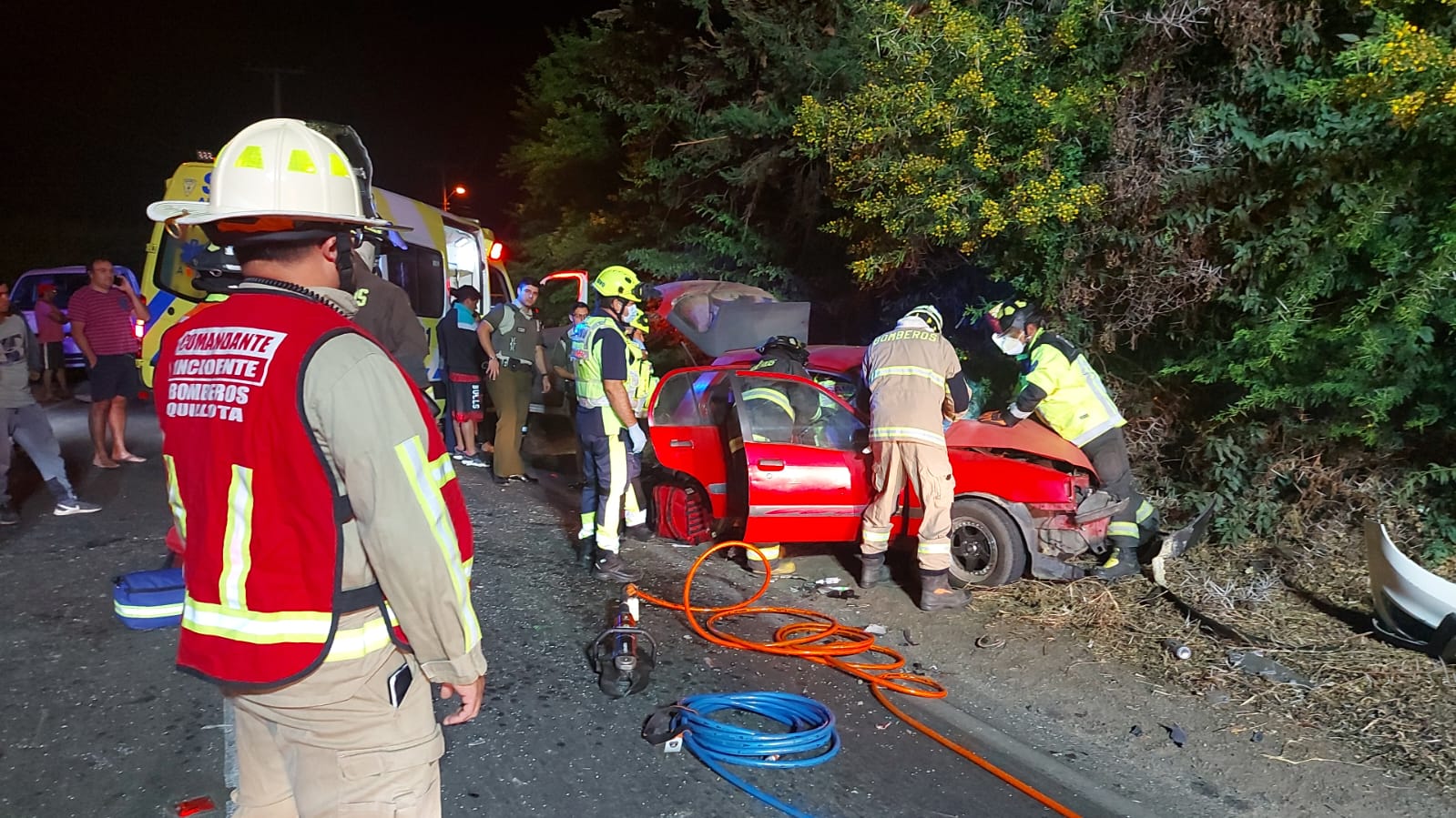 Colisión frontal en Casas Viejas, Rautén, Quillota