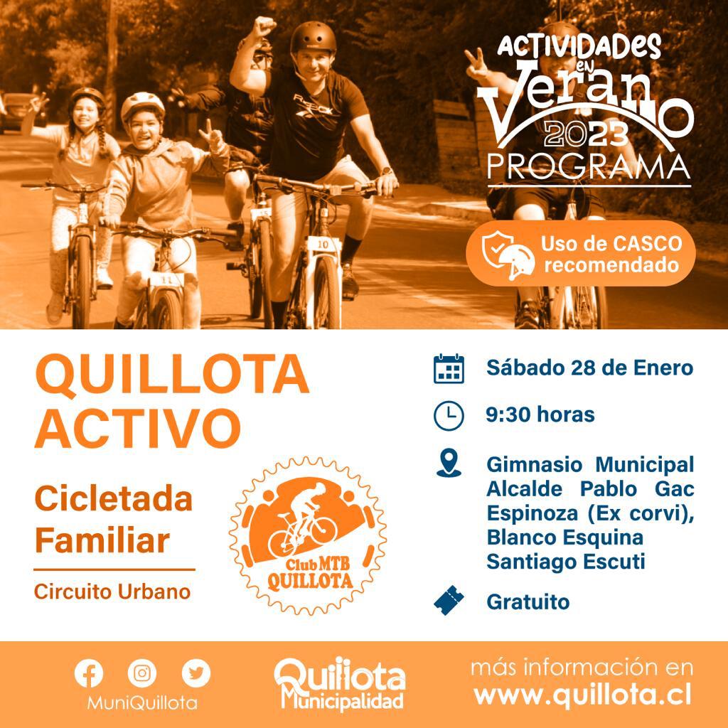 Se realizará la primera cicletada familiar del año en Quillota