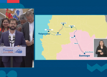 Tren Valparaíso-Santiago Boric anuncia estaciones en Viña, Limache, La Calera y Llay Llay