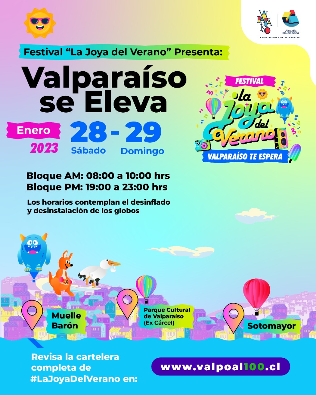 Valparaíso recibe globos gigantes en Festival La Joya del Verano 2023
