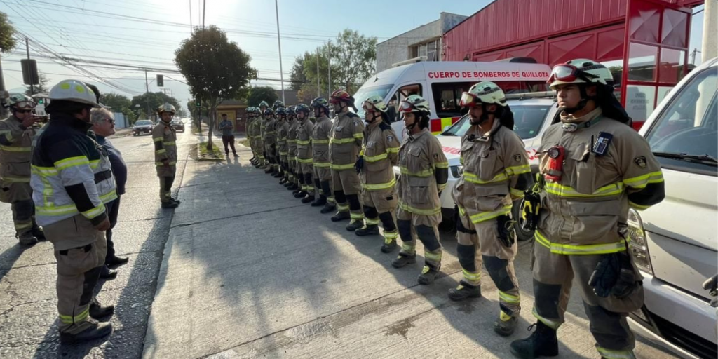 Bomberos de Quillota viaja a apoyar control de incendios forestales en el sur