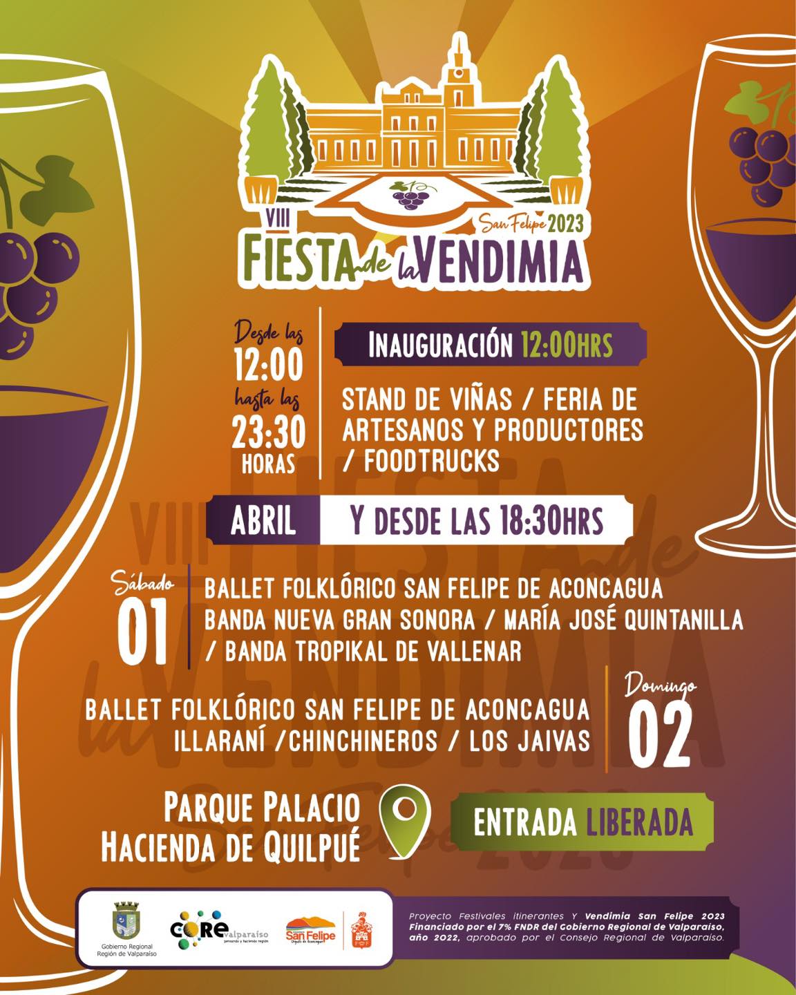 Fiesta de la Vendimia de San Felipe 2023 artistas y fechas