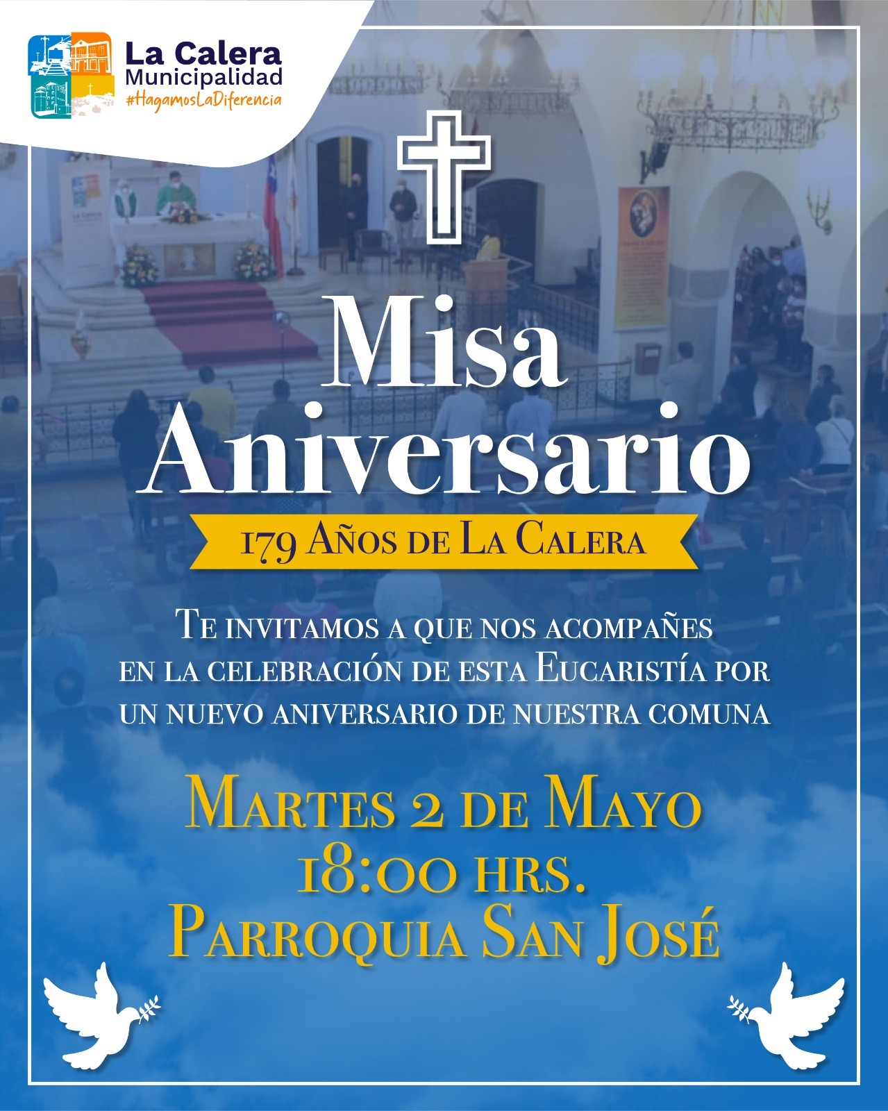 Por aniversario de La Calera harán misa de acción de gracias