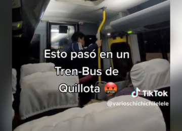 [VIDEO] Quillota: Con patadas pasajero trató de romper puerta de Bus + Metro