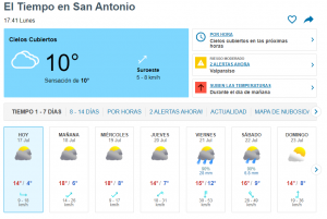 El tiempo en San Antonio hoy y mañana 2023