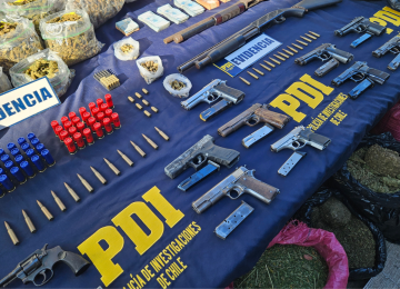 PDI La Calera detiene a nueve sujetos por narcotráfico e incauta 13 armas de fuego