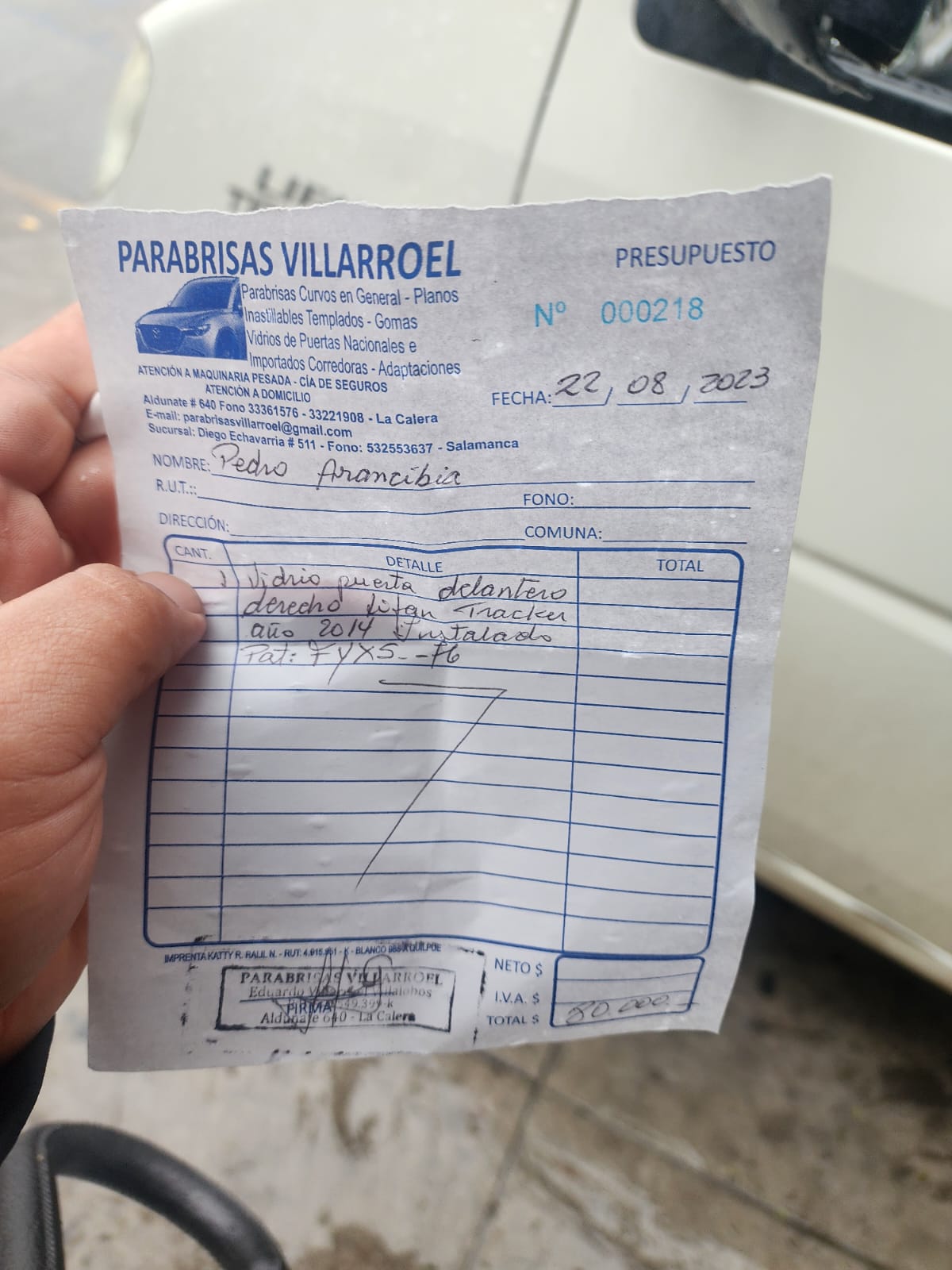 Empresa pagó vidrio roto a vecino de Hijuelas que le robaron desde furgón en La Calera