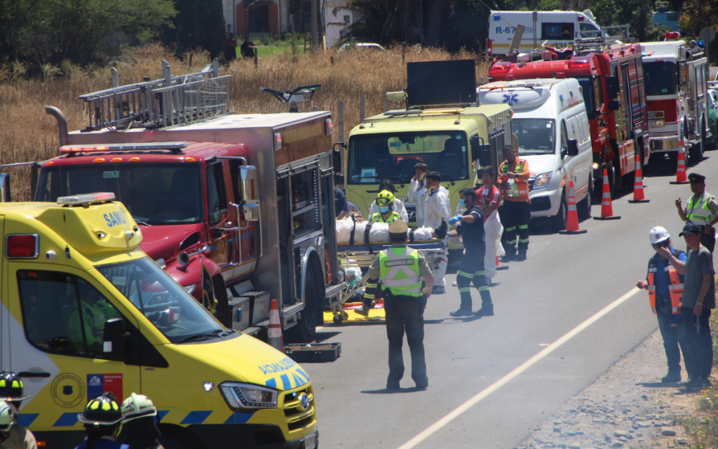 En la Ruta 5 Norte realizan simulacro de accidente vehicular