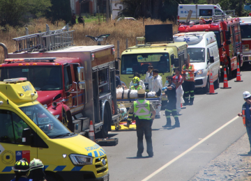 En la Ruta 5 Norte realizan simulacro de accidente vehicular