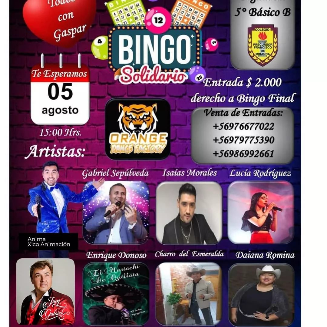 Quillota Invitan a gran bingo y show a beneficio de niño con leucemia