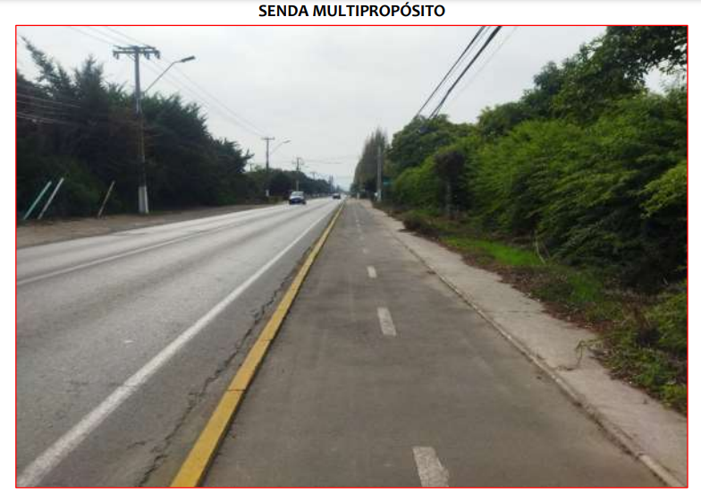 Senda multipropósito, ciclovías en La Cruz, imagen referencial