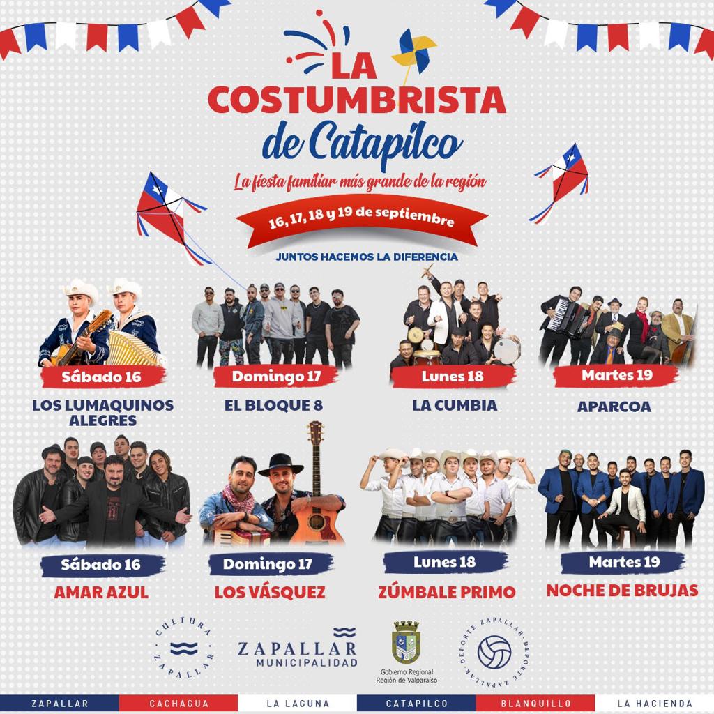 Fiesta Costumbrista de Catapilco parrilla de artistas