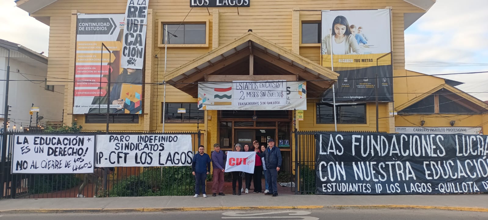 El miércoles comenzó el paro a nivel nacional de los trabajadores del Instituto Profesional y Centro de Formación Técnica Los Lagos.