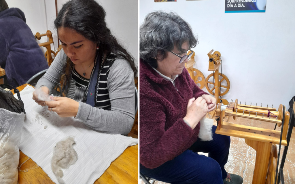 Nuevas generaciones aprenden el arte del hilado con el programa Wanaku de Sopraval
