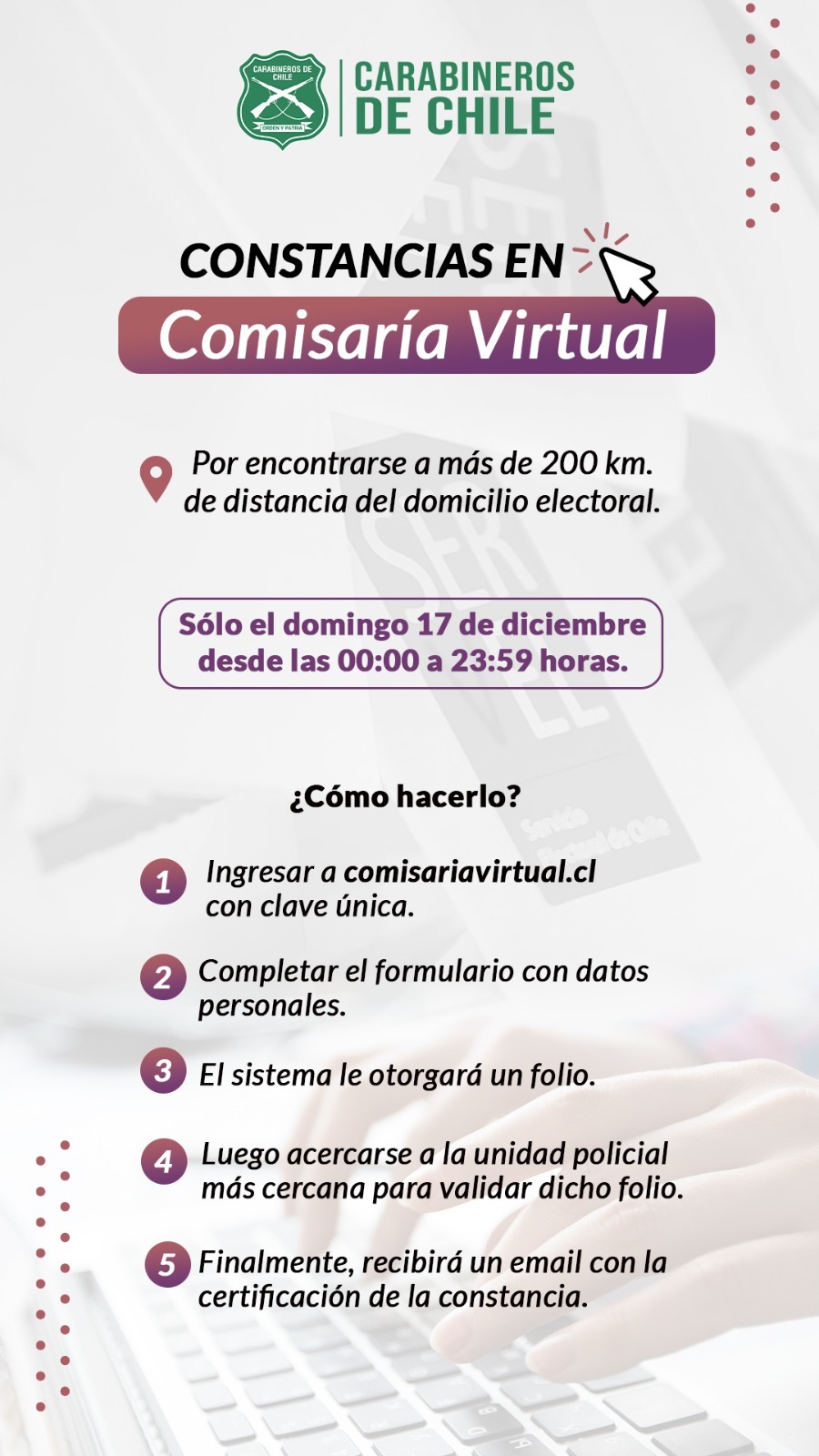 Plebiscito Constitucional 2023 en Chile constancias