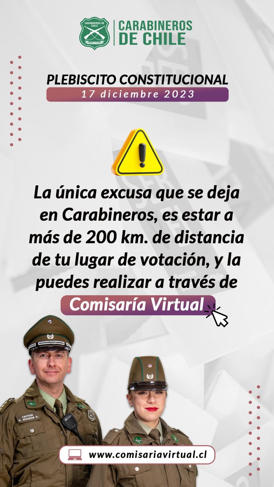 Plebiscito Constitucional 2023 en Chile excusas