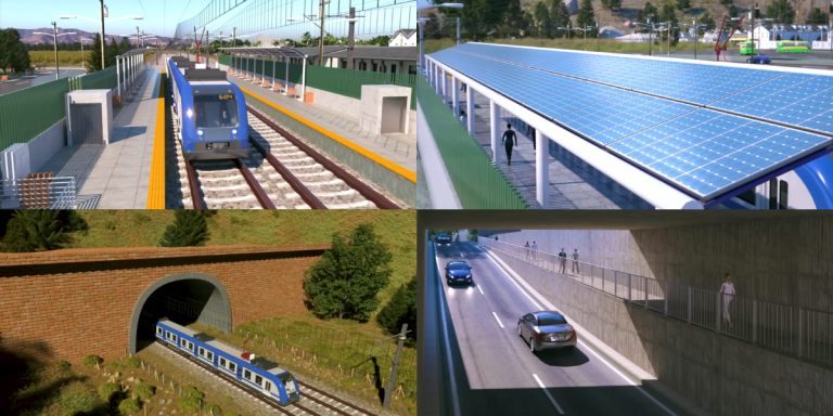 Render del Proyecto de extensión del tren a Quillota, La Cruz y La Calera avanza de fase