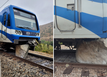Reportan demoras en el servicio de EFE Valparaíso por caída de roca a la vía