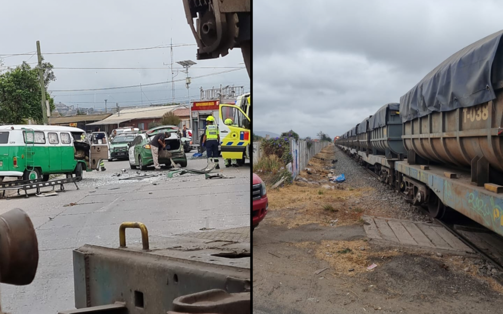 Colisión entre tren y combi en Quillota deja cuatro heridos: uno está grave