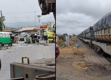 Colisión entre tren y combi en Quillota deja cuatro heridos: uno está grave