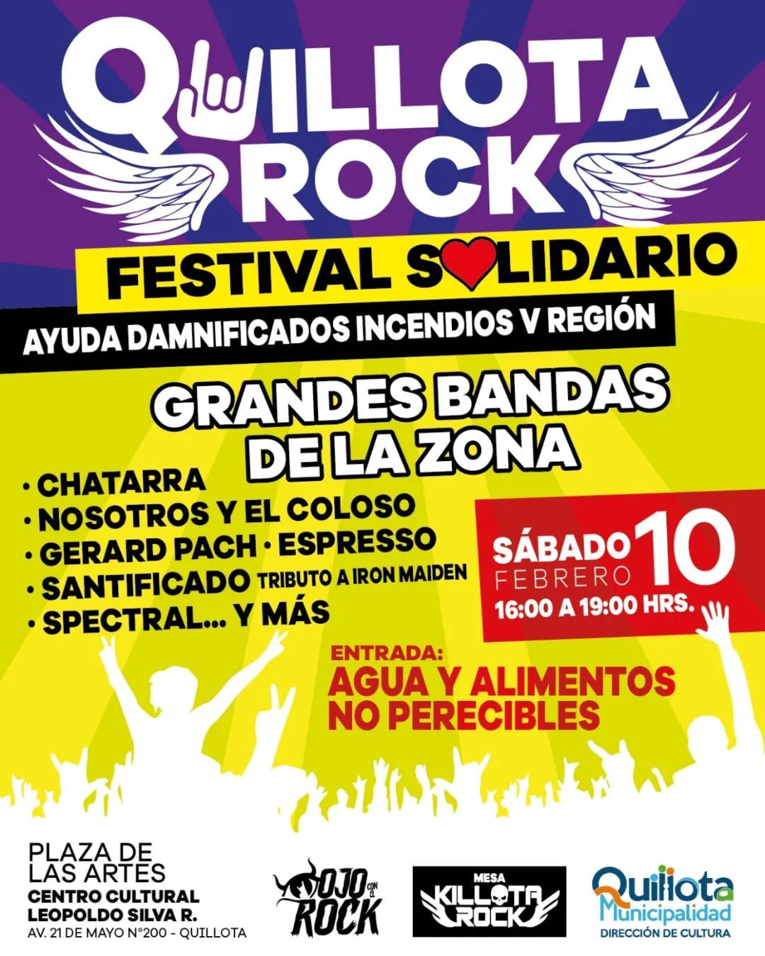 Festival solidario de rock en Quillota